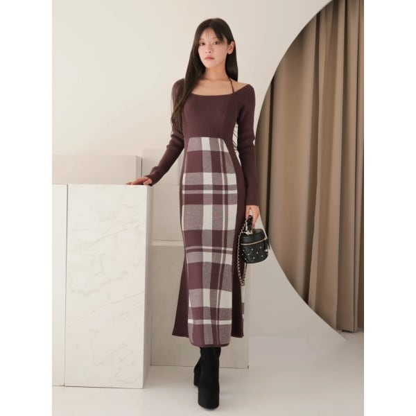 リップサービス（LIPSERVICE）/シェーディングチェックマーメイドワンピース