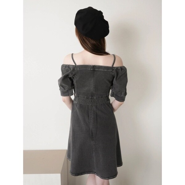 リップサービス（LIPSERVICE）/サイドカットデニムフレアワンピース