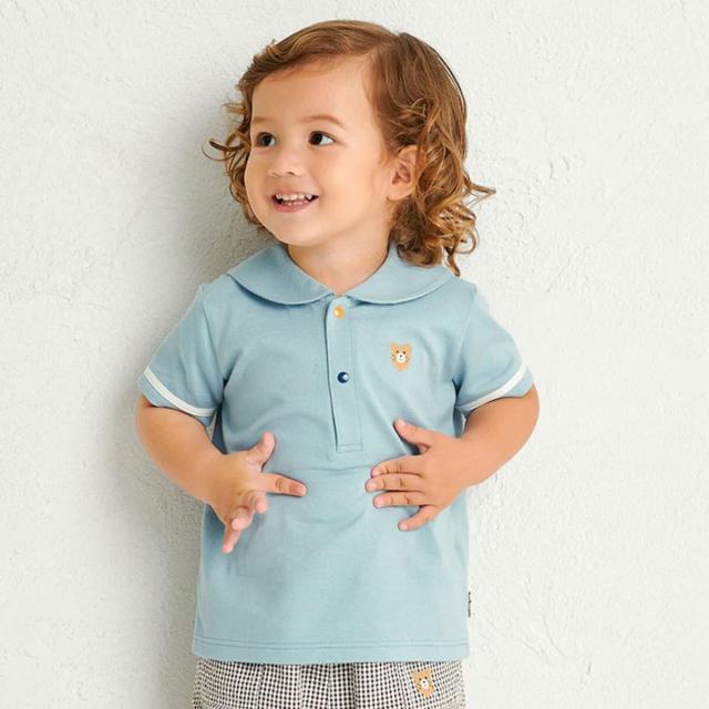 ミキハウス ホットビスケッツ（MIKIHOUSE HOT BISCUITS）/くま耳 セーラーカラー半袖Tシャツ