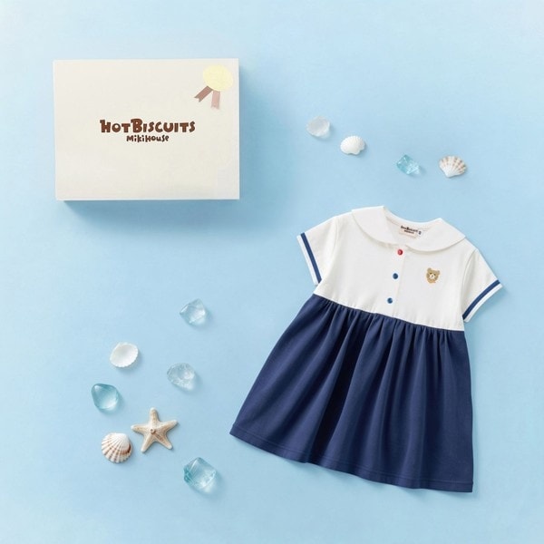 ミキハウス ホットビスケッツ（MIKIHOUSE HOT BISCUITS）/セーラーカラー ワンピース セット【BOX付き】