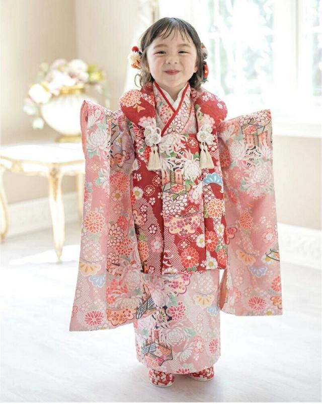 Catherine Cottage 花柄着物セット 160cm キャサリンコテージ（Catherine Cottage）/花柄織入り着物ワンピース