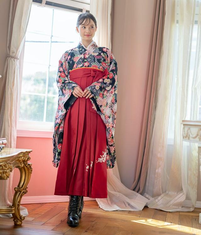 Catherine Cottage 濃紅椿花盛り 着物ドレス　袴 キャサリンコテージ（Catherine Cottage）/袴一体型オールインワン着物