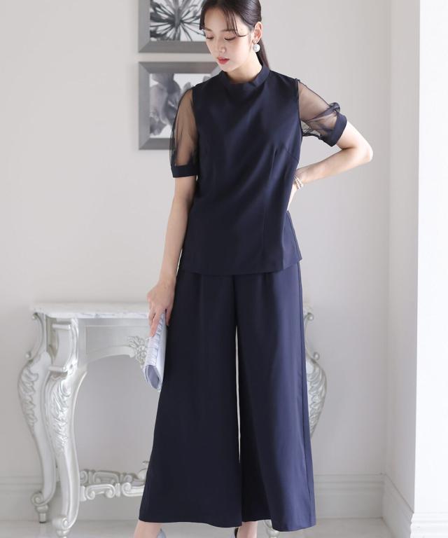 マルニ イタリア製 クロップド ワイドパンツ 38 ネイビー MARNI レディース