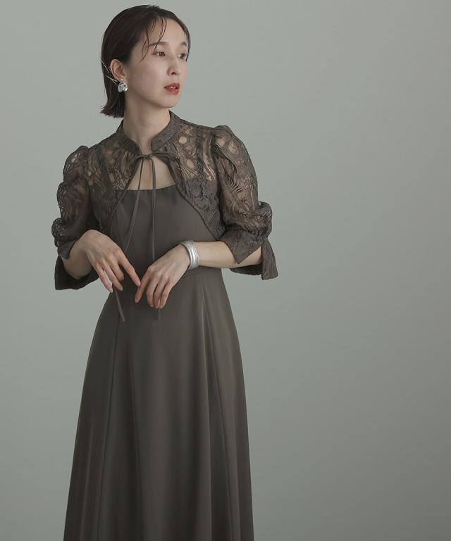 atlo パーティドレス atlo ドレス 結婚式 パーティードレス シンプルタイト袖あり