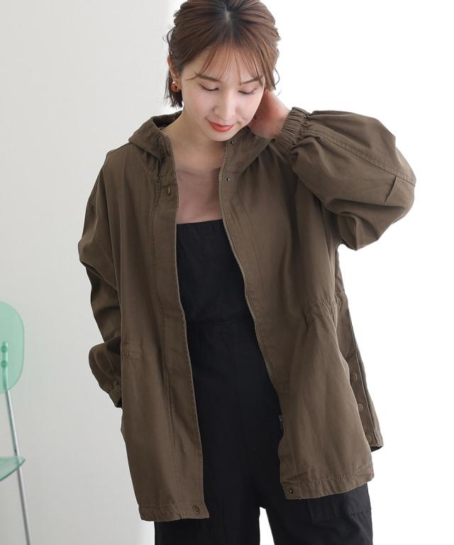 プールヴー（PourVous）/ボリューム袖マウンテンパーカー