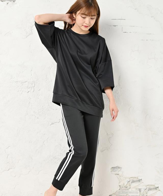 プールヴー（PourVous）/ラインパンツルームウェアセットアップ