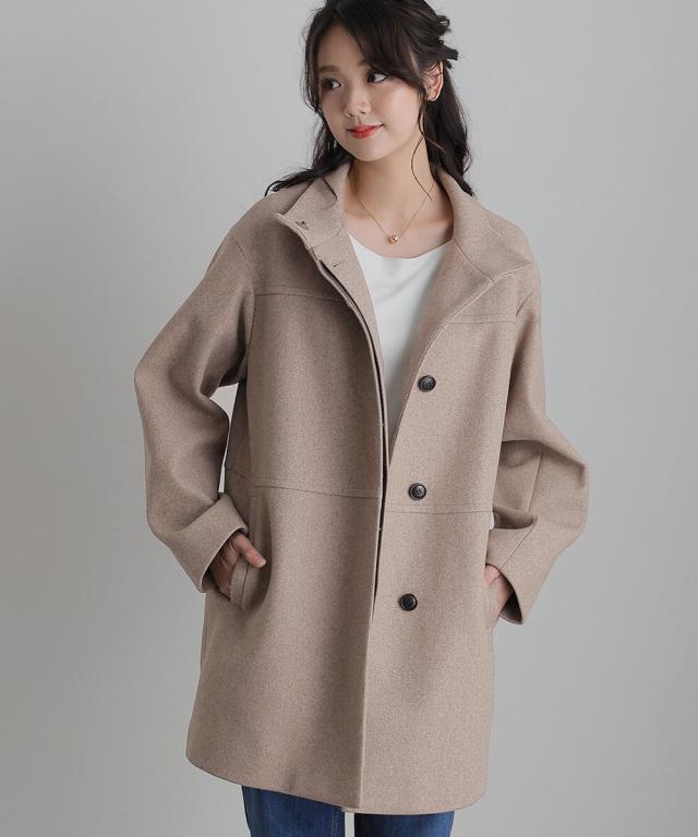 プールヴー（PourVous）/フェイクウールスタンドカラーコート