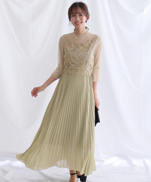 プールヴー(PourVous)/ラメチュールスリーブプリーツドレスの プールヴー(PourVous)/ラメチュールスリーブプリーツドレスの