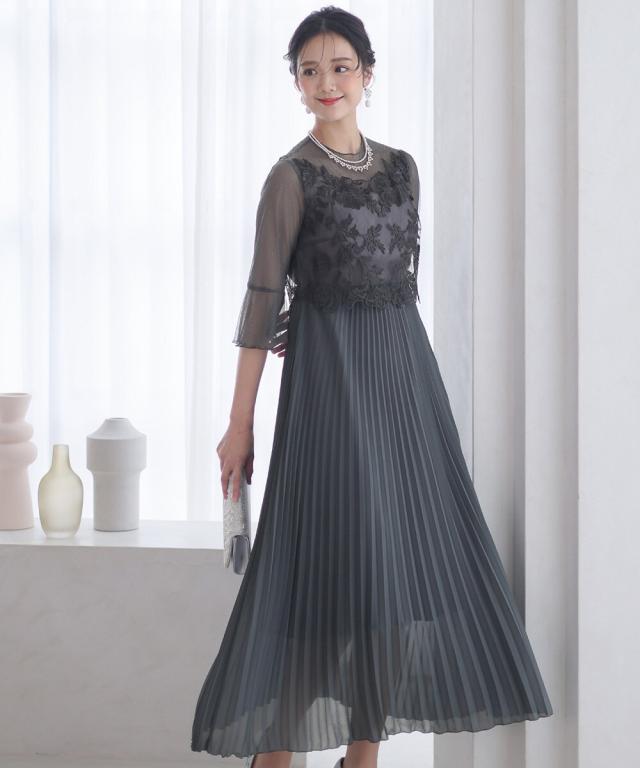 プールヴー（PourVous）/ラメチュールスリーブプリーツドレス プールヴー（PourVous）/ラメチュールスリーブプリーツドレスの通販は