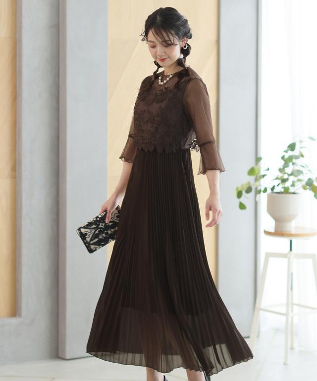 プールヴー（PourVous）/ラメチュールスリーブプリーツドレス プールヴー（PourVous）/ラメチュールスリーブプリーツドレスの通販は