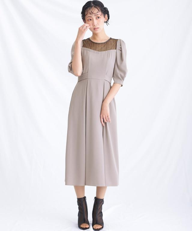 atloパーティードレス atlo ドレス 七分袖＆ロング パーティードレス ビスチェ風お呼ばれ結婚