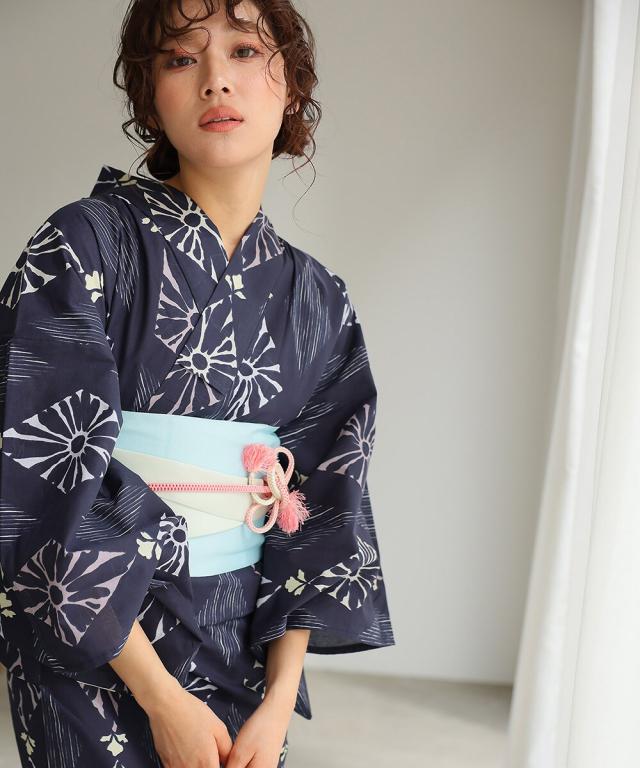 完売品！　プールヴー　浴衣と帯　pourvous プールヴー PourVous 浴衣2点セット（兵児帯） （波紋と金魚