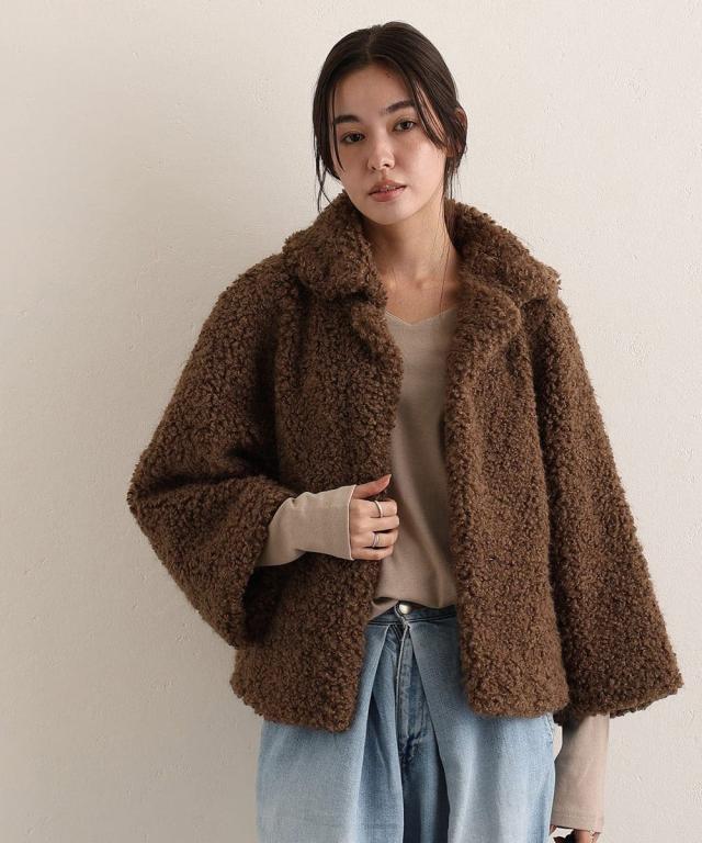 プールヴー（PourVous）/チキアンラム風 フェイクファー ジャケット