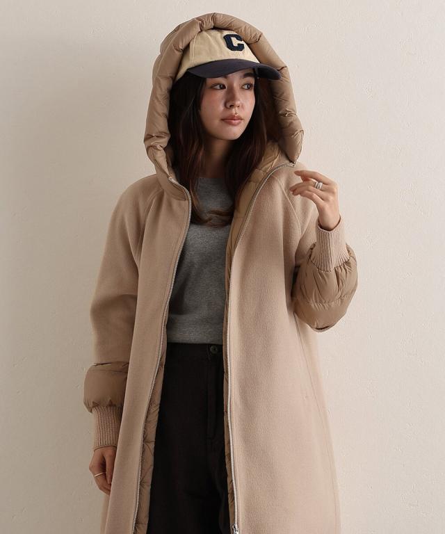 プールヴー（PourVous）/ウールコート ダウンライナー付き