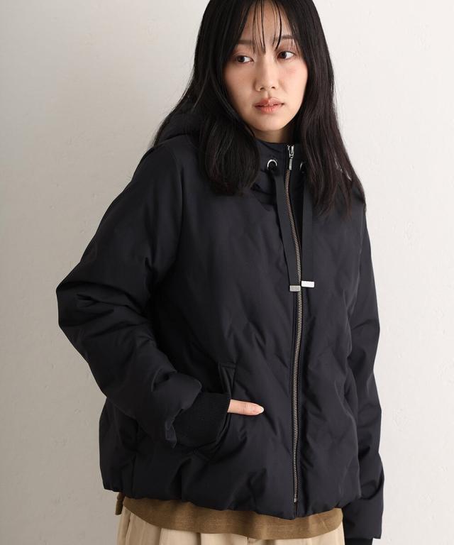 プールヴー（PourVous）/ポリエステル フェイクウールコートダウンジャケット