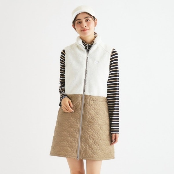 アダバット（adabat）/異素材組み合わせ フルジップワンピース