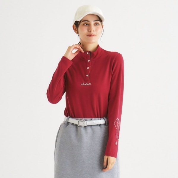 アダバット（adabat）/【吸湿発熱】ラインストーンデザイン 長袖プルオーバー