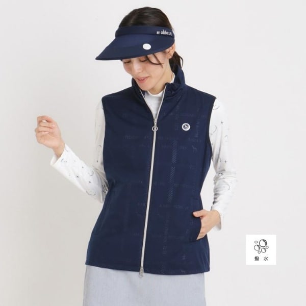 アダバット（adabat）/撥水加工 ロゴチェックジップアップベスト