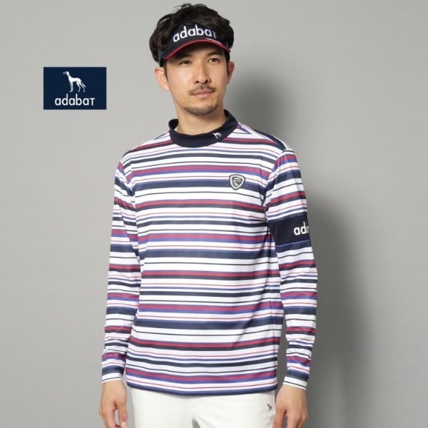 美品✨Mサイズ/adabat 長袖ポロシャツ【UVカット／吸水速乾/遮熱効果】