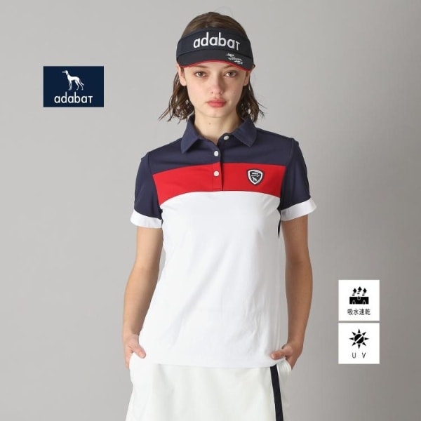 アダバット（adabat）/【新レーベル ADABAT NAVY】UVカット吸水速乾 カラーブロックポロシャツ