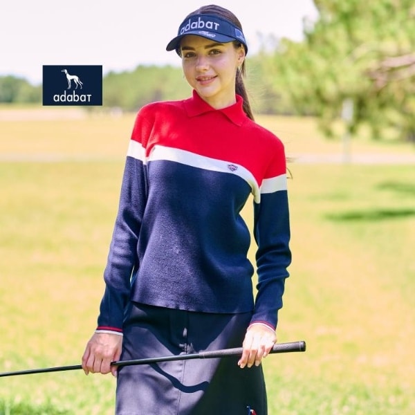 アダバット（adabat）/【ADABAT NAVY】トリコロールスプリットカラーニット