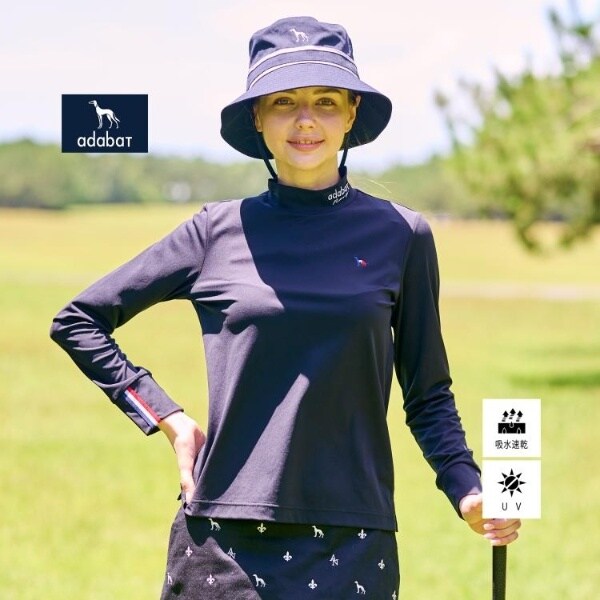 アダバット（adabat）/【新レーベル ADABAT NAVY】UVカット吸水速乾 インナー長袖モックネックT