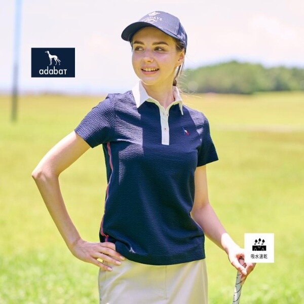 アダバット（adabat）/【ADABAT NAVY】吸水速乾 サッカーポロシャツ