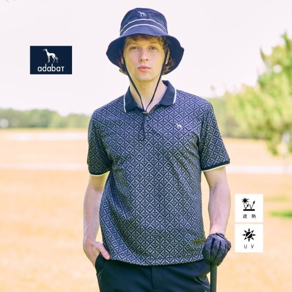 アダバット（adabat）/【新レーベル ADABAT NAVY】遮熱 フルールドリスポロシャツ