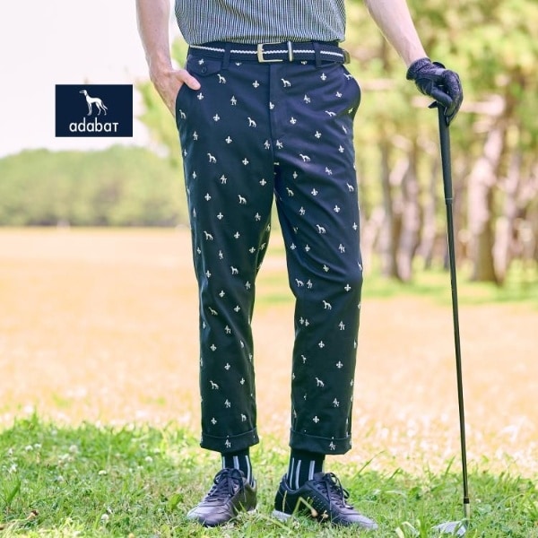 アダバット（adabat）/【新レーベル ADABAT NAVY】エンブロイダリーモノグラムクロップドパンツ