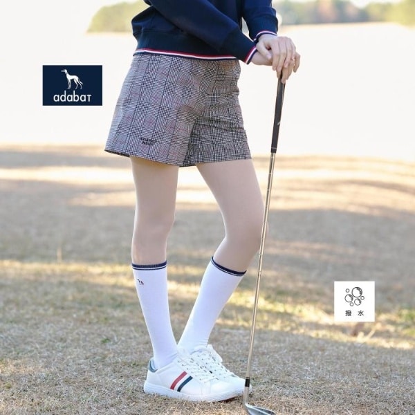 アダバット（adabat）/【ADABAT NAVY】撥水 クールチェックプリントキュロット