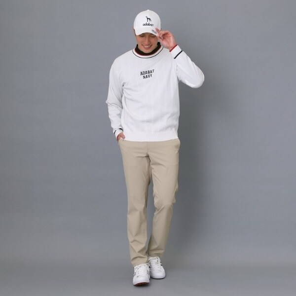 アダバット（adabat）/【ADABAT NAVY】ケーブルストライプクルーニット_5