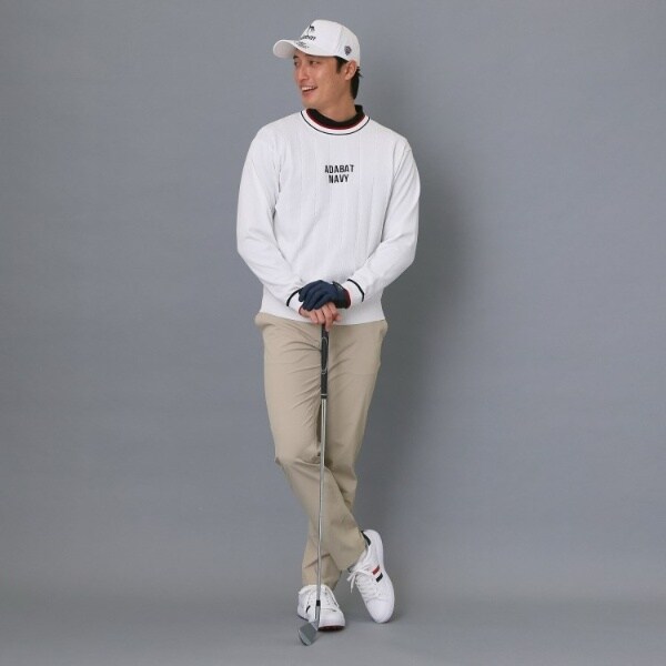 アダバット（adabat）/【ADABAT NAVY】ケーブルストライプクルーニット_6