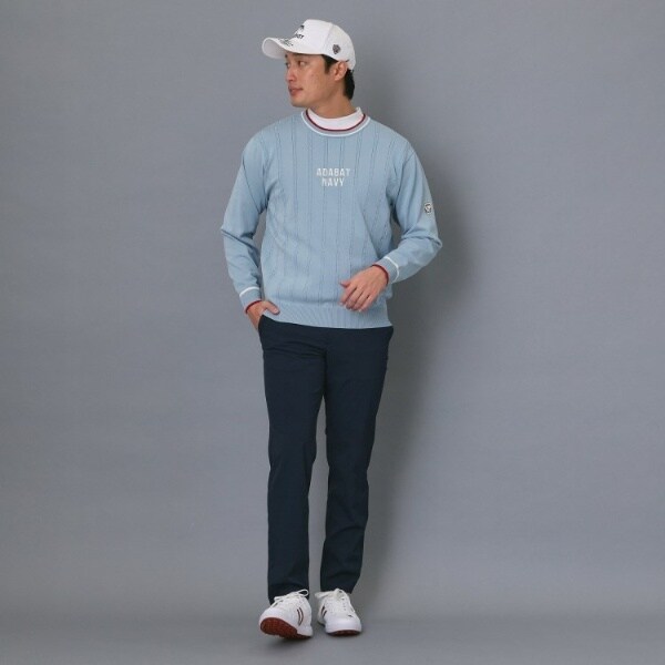 アダバット（adabat）/【ADABAT NAVY】ケーブルストライプクルーニット_10