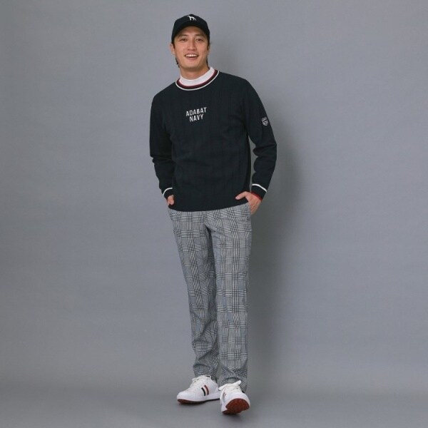 アダバット（adabat）/【ADABAT NAVY】ケーブルストライプクルーニット_16