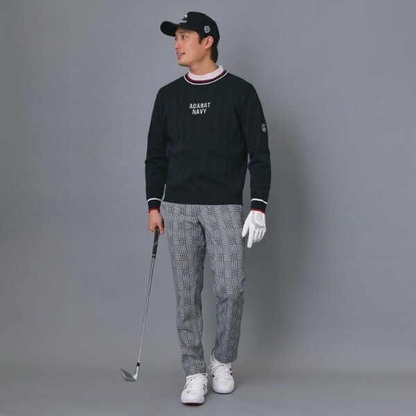 アダバット（adabat）/【ADABAT NAVY】ケーブルストライプクルーニット_17