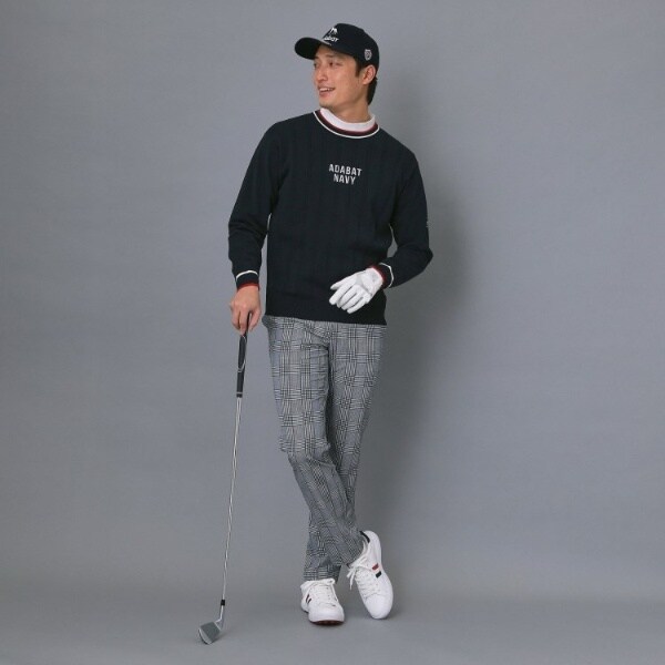 アダバット（adabat）/【ADABAT NAVY】撥水 フルダルチェックテーパードパンツ_3