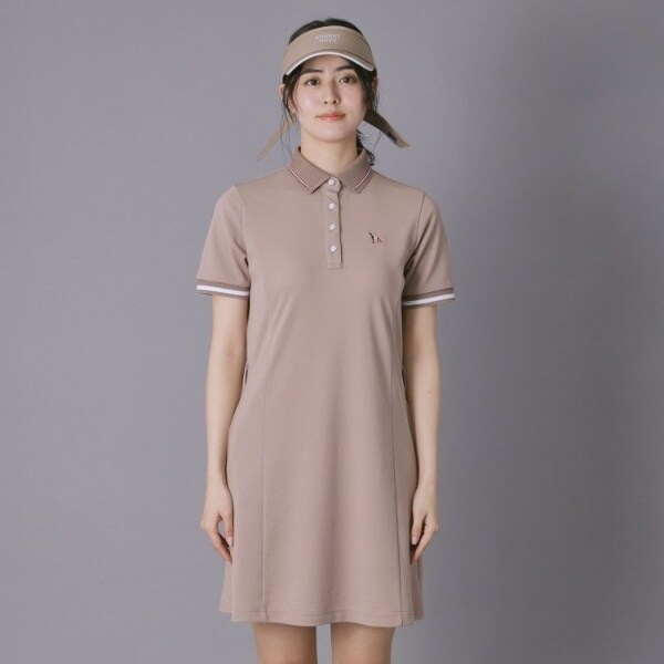 アダバット（adabat）/【ADABAT NAVY】吸水速乾接触冷感 カノコポロえりワンピース_12