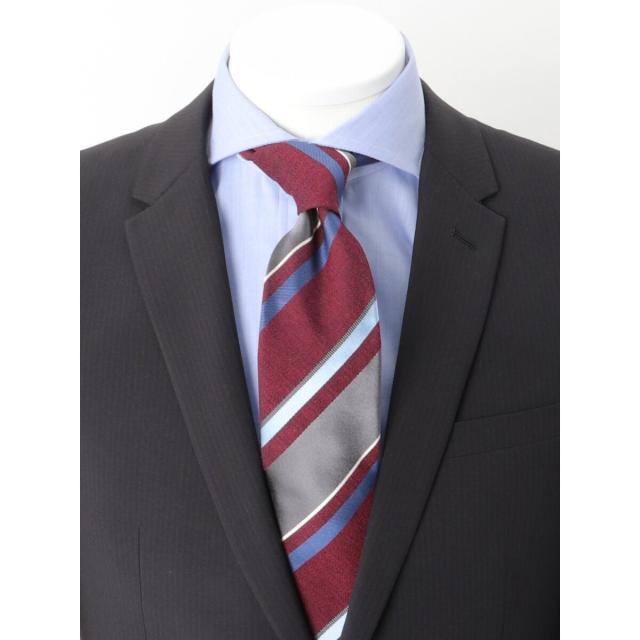 タカキュー（TAKA−Q）/日本製 シルクストライプ柄 レギュラータイ 8．0cm幅