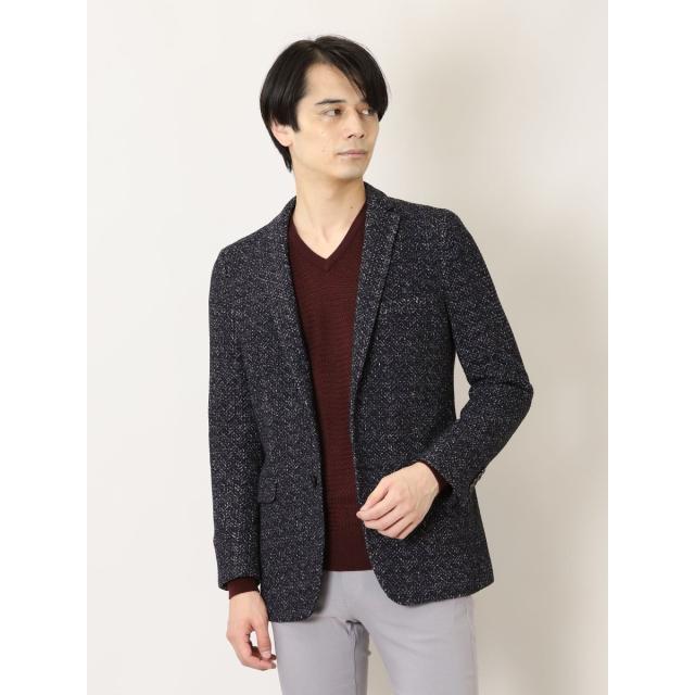 タカキュー/レノマ オム セーターフリースメランジ 2ボタンスリムジャケット 紺の通販は