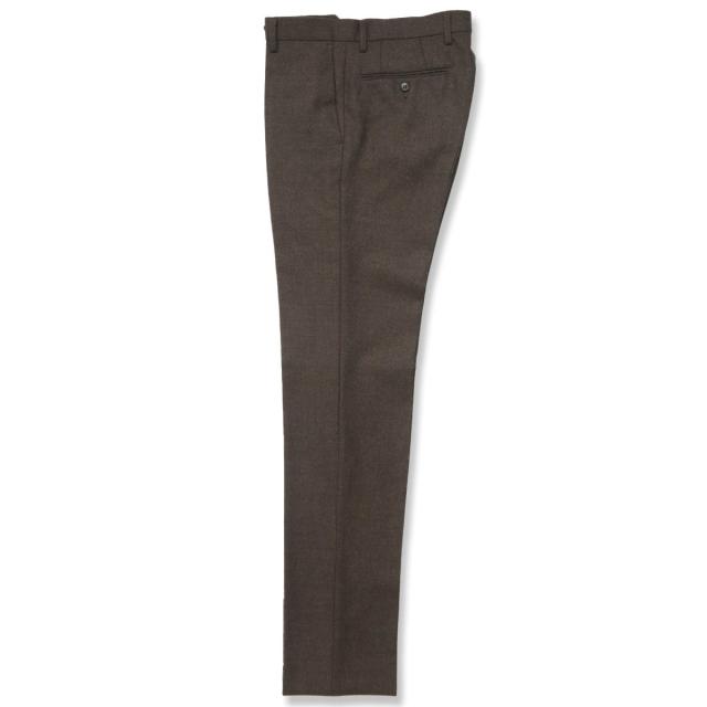 【NEW】タカキュー/ウール混 スリムフィット ノータックスラックス バーズアイこげ茶