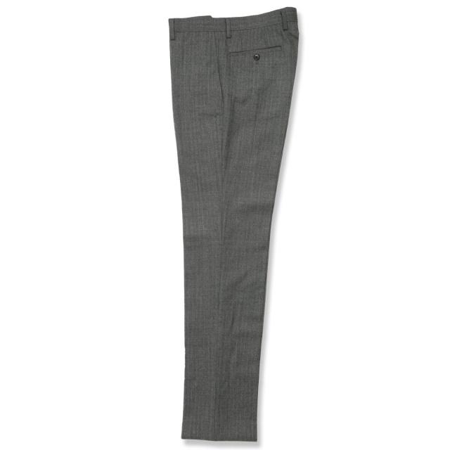 【NEW】タカキュー/ウール混 レギュラーフィット ノータックスラックス ヘリンボングレー