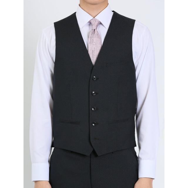 タカキュー（TAKA−Q）/【超光沢 ストレッチ】レノマ オム 2ボタン3ピース ビジネスセットアップスーツ ジオメトリック紺