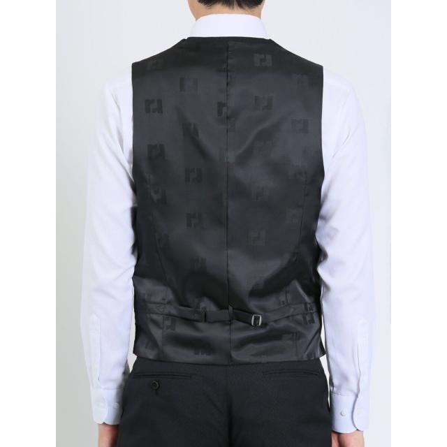 タカキュー（TAKA−Q）/【超光沢 ストレッチ】レノマ オム 2ボタン3ピース ビジネスセットアップスーツ ジオメトリック紺