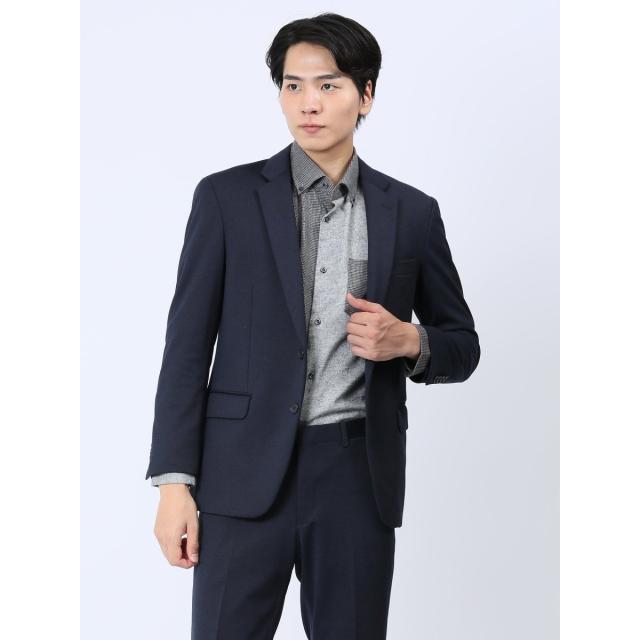 タカキュー（TAKA−Q）/タカキュー ストレッチジャージ 2ボタンジャケット 紺(セットアップ可能)