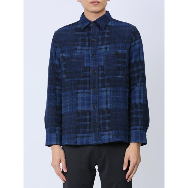 タカキュー（TAKA−Q）/レノマ オム パッチワークチェック シャツアウター タカキュー（TAKA−Q）/レノマ オム パッチワークチェック シャツ