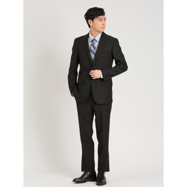 タカキュー（TAKA−Q）/【ストレッチ ウォッシャブル】タカキュー 2ボタン2ピース フォーマルセットアップスーツ 黒無地