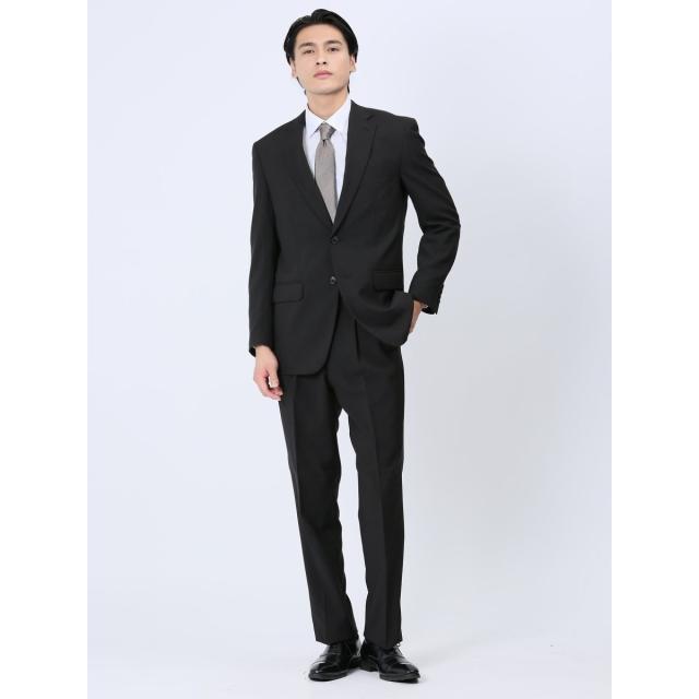 タカキュー（TAKA−Q）/【WEB限定販売 裾上不要 ストレッチ ウォッシャブル】2ボタン2ピース フォーマルスーツ 黒無地