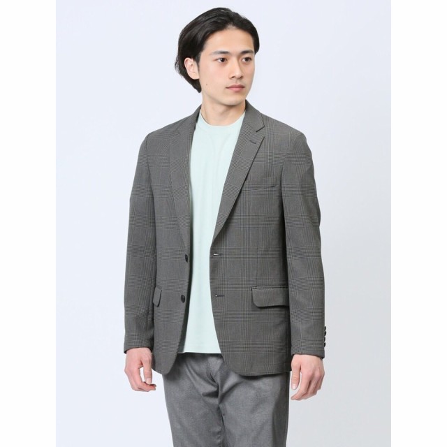 タカキュー（TAKA−Q）/タカキュー 軽量メッシュ 2ボタンジャケット チェックグレーの通販は 15,840円