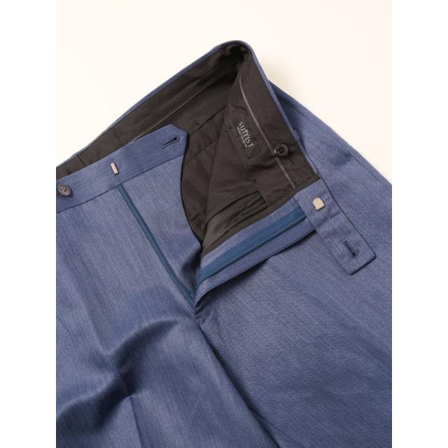 タカキュー（TAKA−Q）/【ウールリネン】スーティスト ノータックビジネスパンツ 青(セットアップ可能) タカキュー（TAKA−Q）/【ウールリネン】スーティスト ノータック