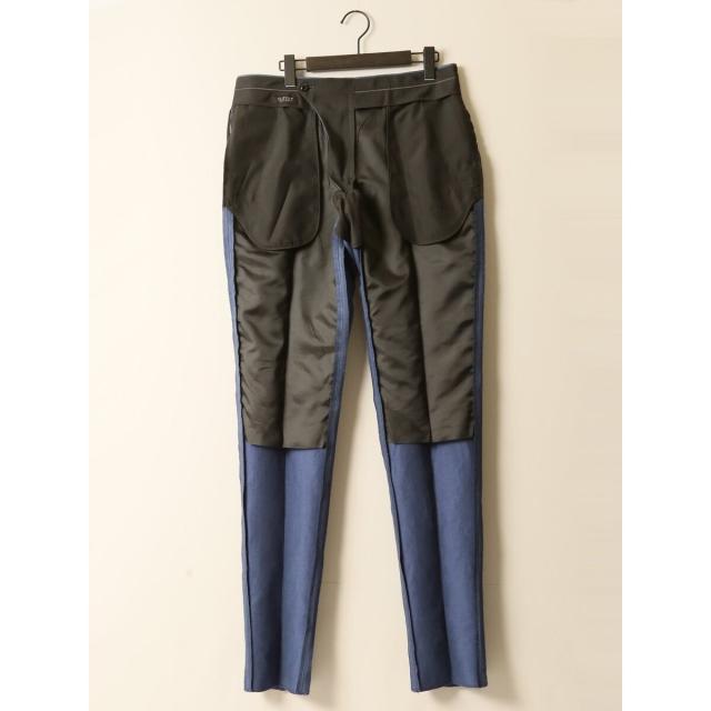 タカキュー（TAKA−Q）/【ウールリネン】スーティスト ノータックビジネスパンツ 青(セットアップ可能) タカキュー（TAKA−Q）/【ウールリネン】スーティスト ノータック